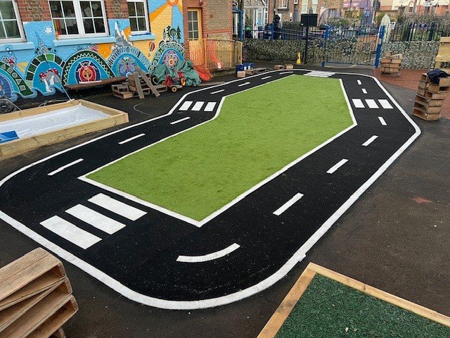 Playground Installation in Kent - Bike Road