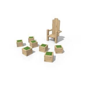 Outdoor Playground Seating - Wooden kids seating